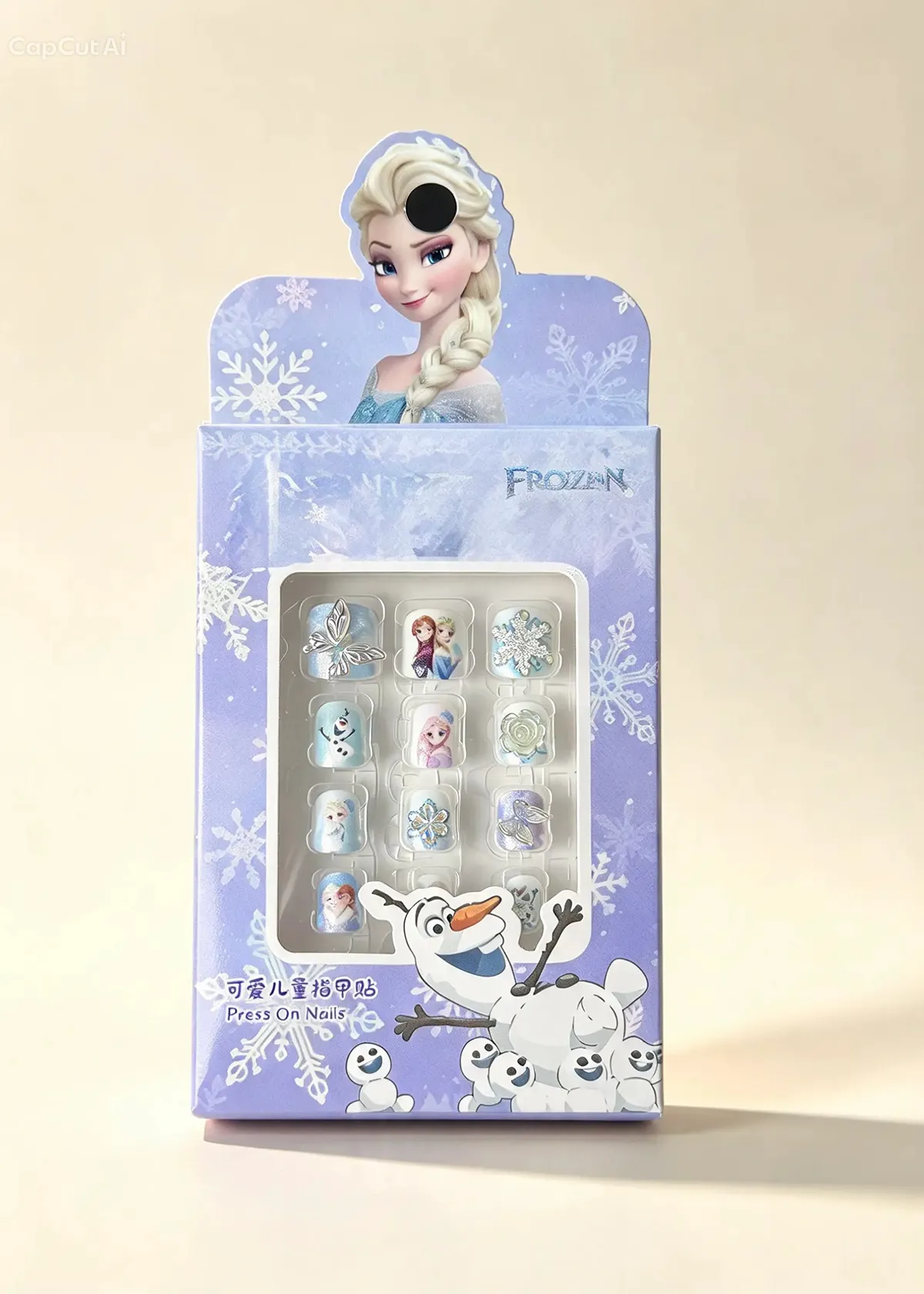 Snowflake Sparkle Press-On Nails, in its box