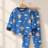 Cozy Bear Nightwear, blue fleece lined set for boys