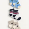 Imported Baby Boy Socks 0-3 M (3 Pairs) - Pack 3