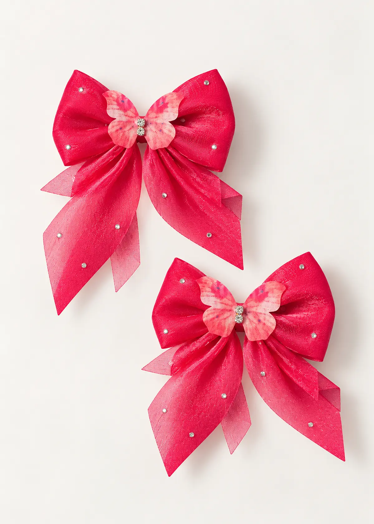Girls Bow Clips, Red