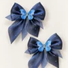 Girls Butterfly Bow Clips (Pair) - Navy