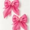 Girls Butterfly Bow Clips (Pair) - Hot Pink