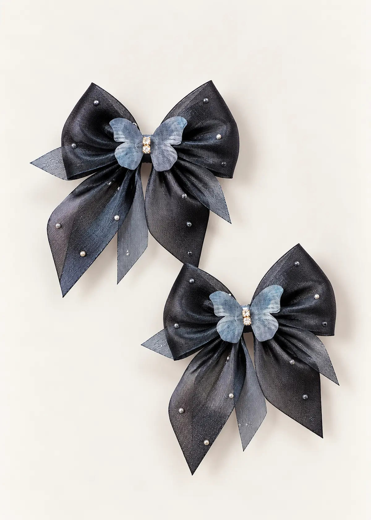 Girls Bow Clips, Black