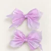 Girls Butterfly Bow Clips (Pair) - Lilac