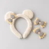 Girls Hair Band and Bow Clips Set - Cream